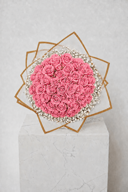 Assorted Size & Colour Rose Bouquets (with Baby's Breath)