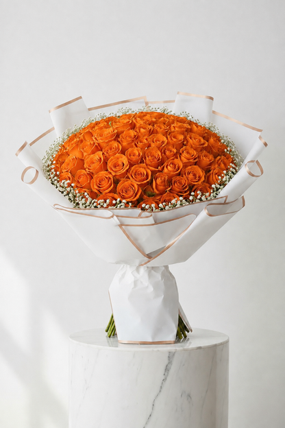 Assorted Size & Colour Rose Bouquets (with Baby's Breath)