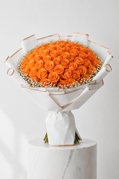 Assorted Size & Colour Rose Bouquets (with Baby's Breath)