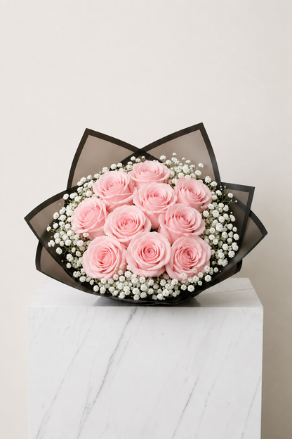 Assorted Size & Colour Rose Bouquets (with Baby's Breath)