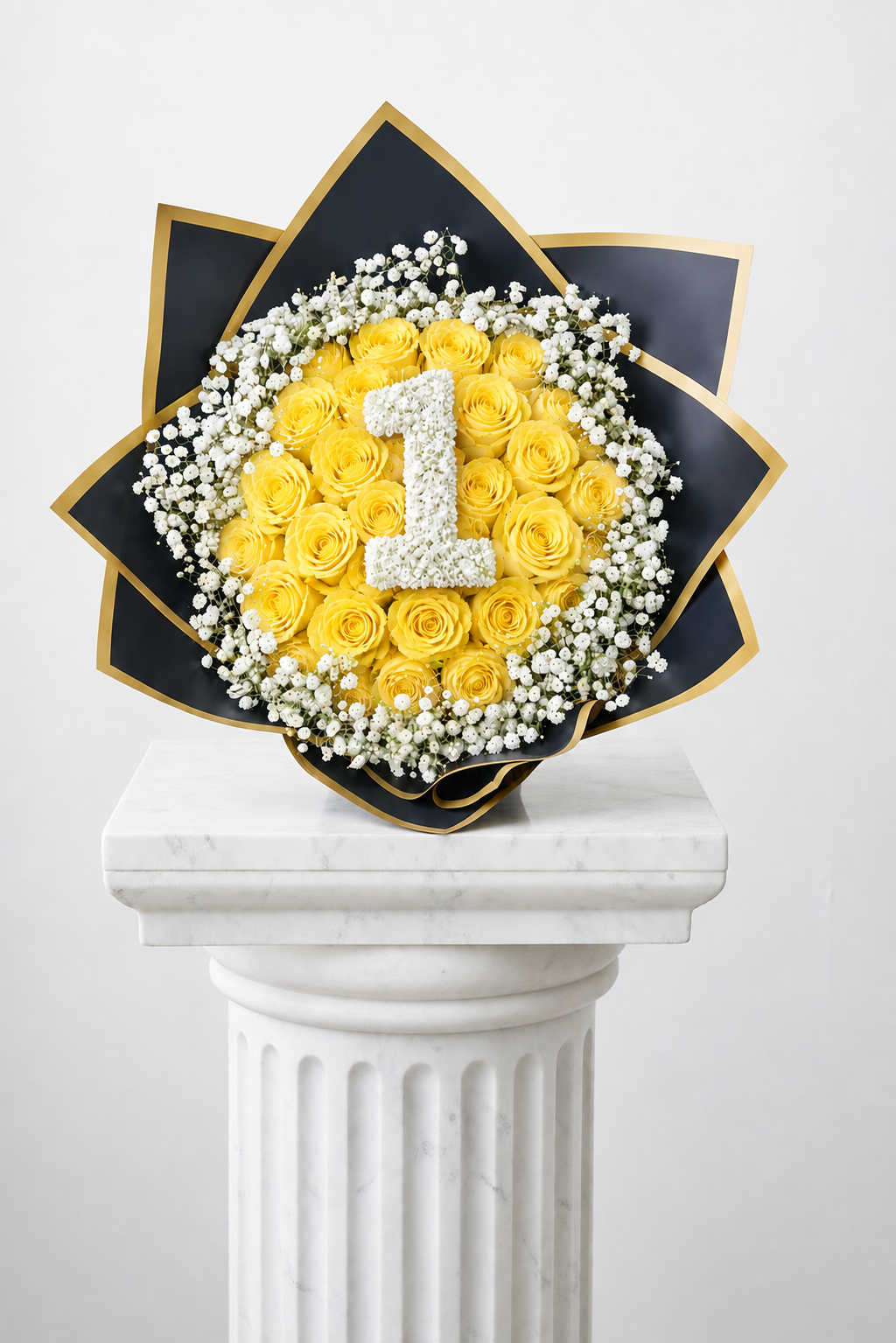 25-Stem Roses with Baby's Breath, Colour of Your Choice & One Digit