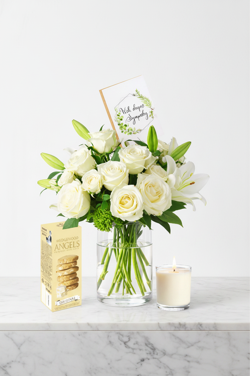 Elegant floral arrangement in the Eternal Elegance set by Jihaans Flower Emporium, featuring vibrant, fresh blooms in a stylish display.