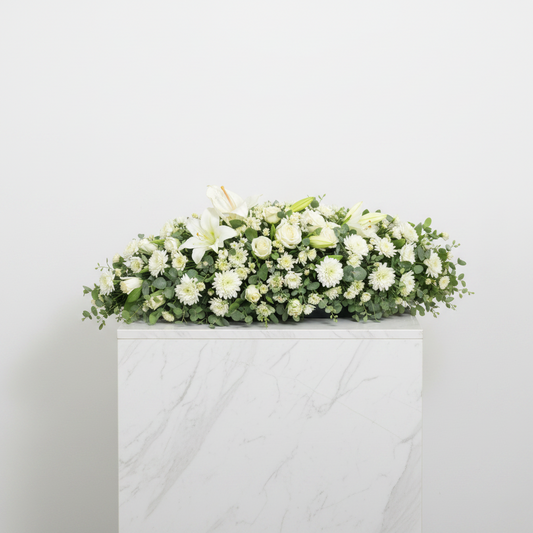 Funeral Coffin Spray - Standard White