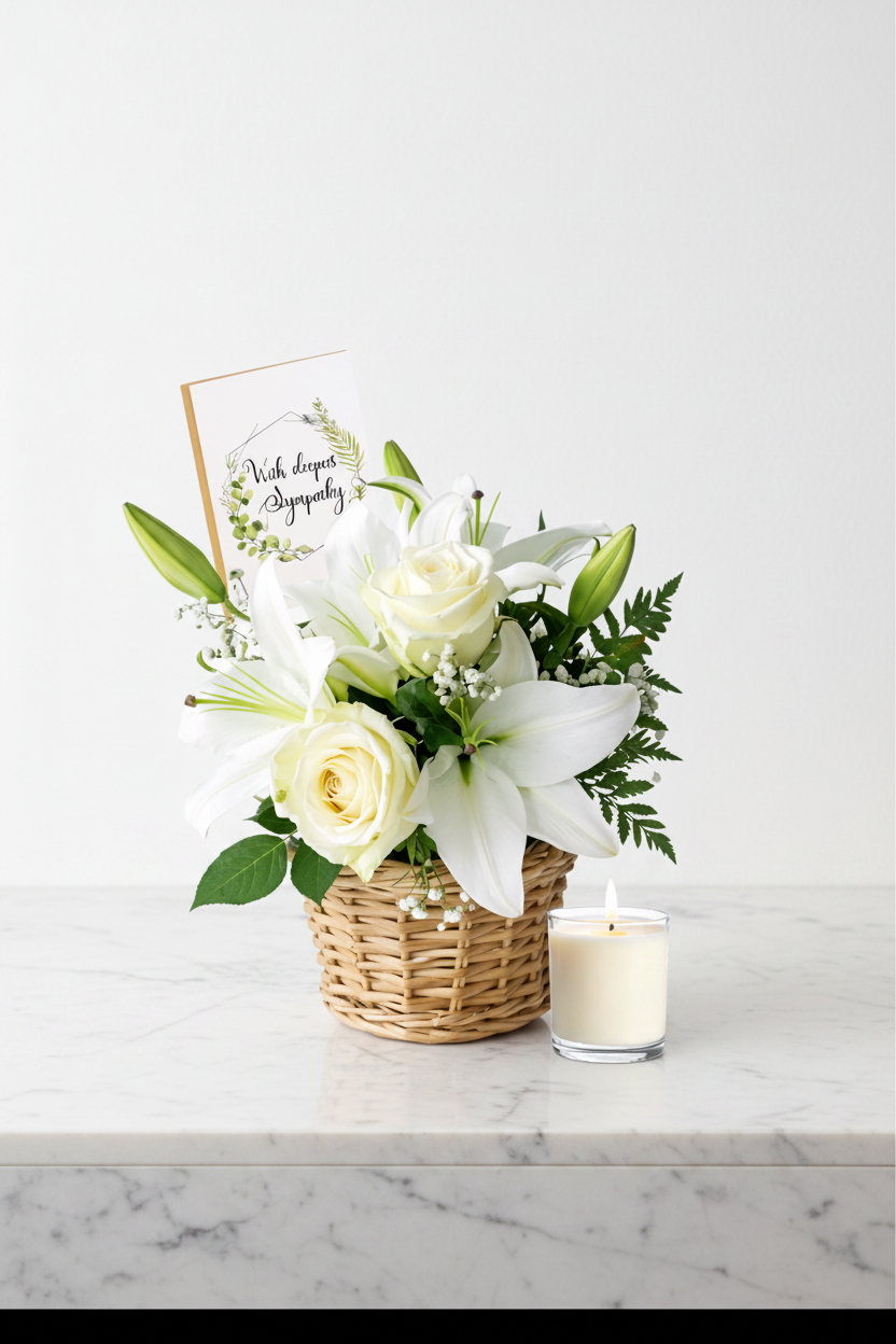 A Little Light set with delicate floral accents from Jihaans Flower Emporium, featuring decorative light fixtures and floral arrangements.