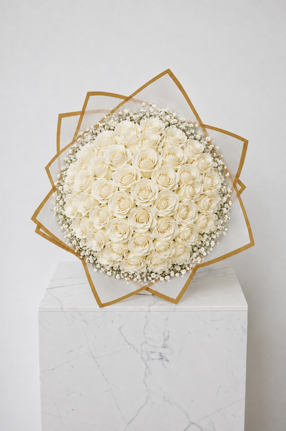 Assorted Size & Colour Rose Bouquets (with Baby's Breath)