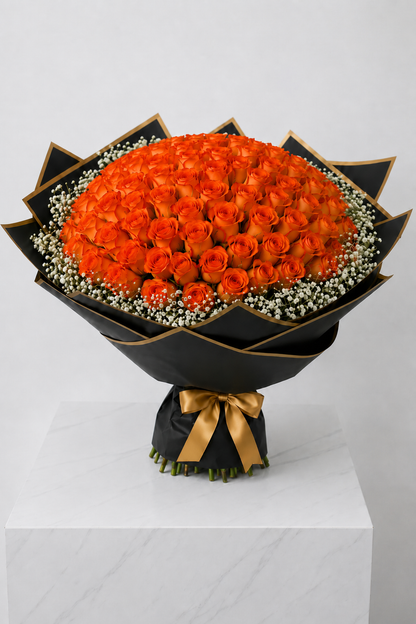 Assorted Size & Colour Rose Bouquets (with Baby's Breath)