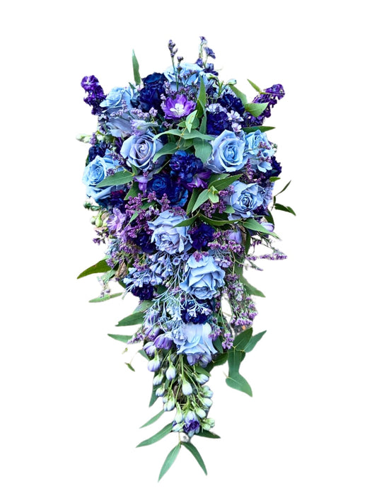 Azure Cascade Bride / Bridesmaid - hanging - Bouquet - Jihaans Flower Emporium