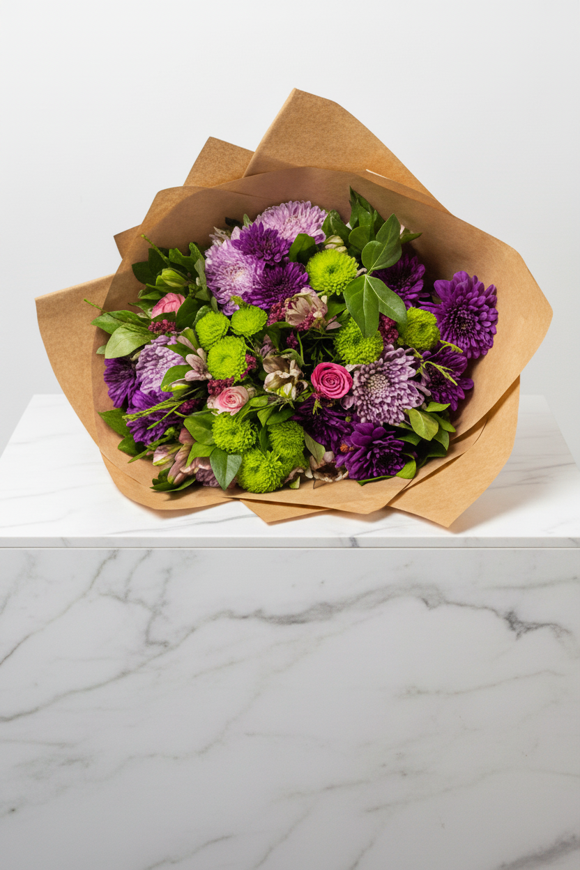Colorful Majestic Arrangement floral bouquet with vibrant flowers arranged in a lush, decorative display.