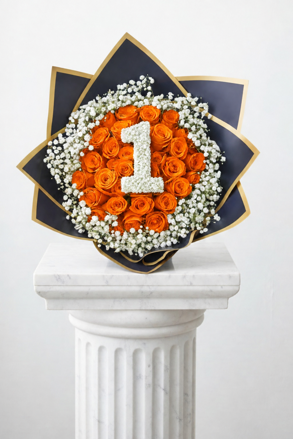 25-Stem Roses with Baby's Breath, Colour of Your Choice & One Digit