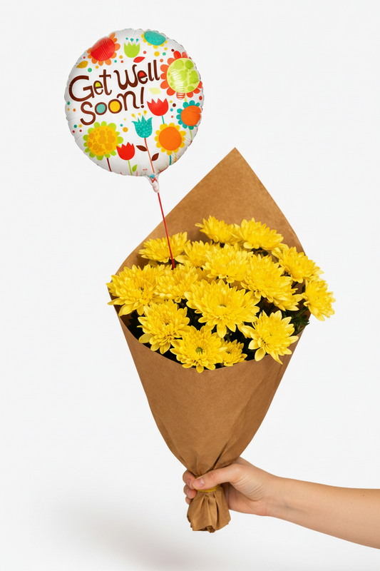 Colorful flower bouquet from Jihaans Flower Emporium, featuring a cheerful arrangement of mixed blooms in a vibrant get well theme.