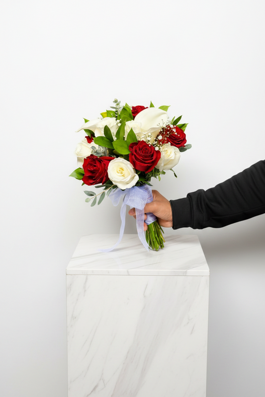 Crimson Elegance Bridal Bouquet