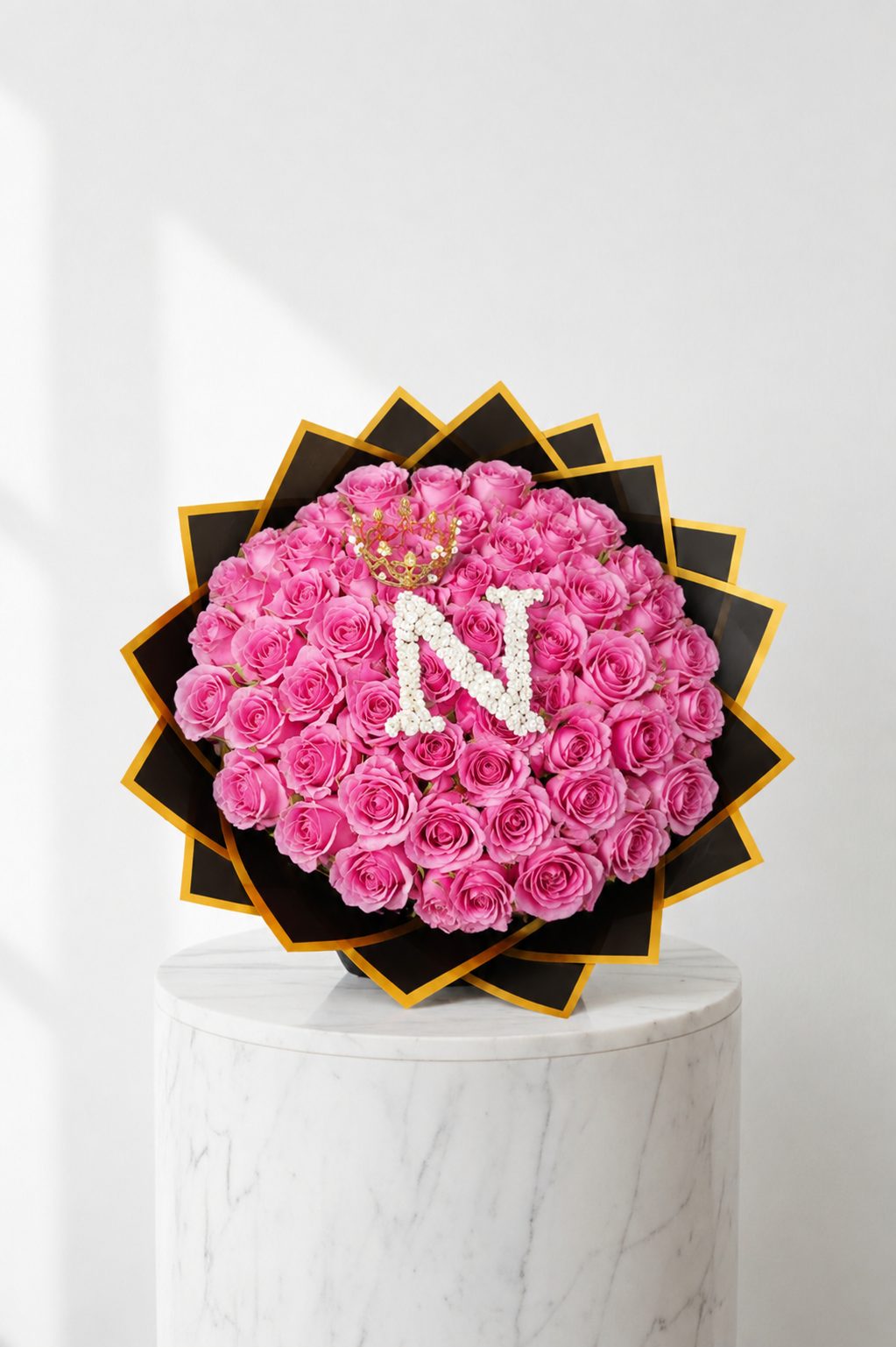 60 Stem Roses (with one Letter)  - Choose your own Colour