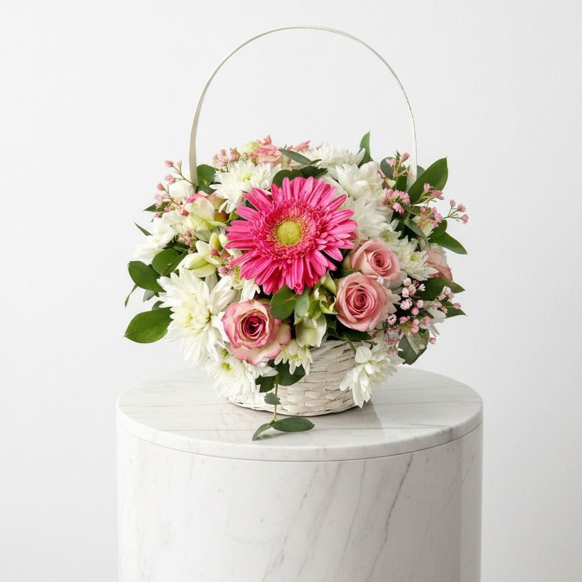 Touches of pink basket - Jihaans Flower Emporium
