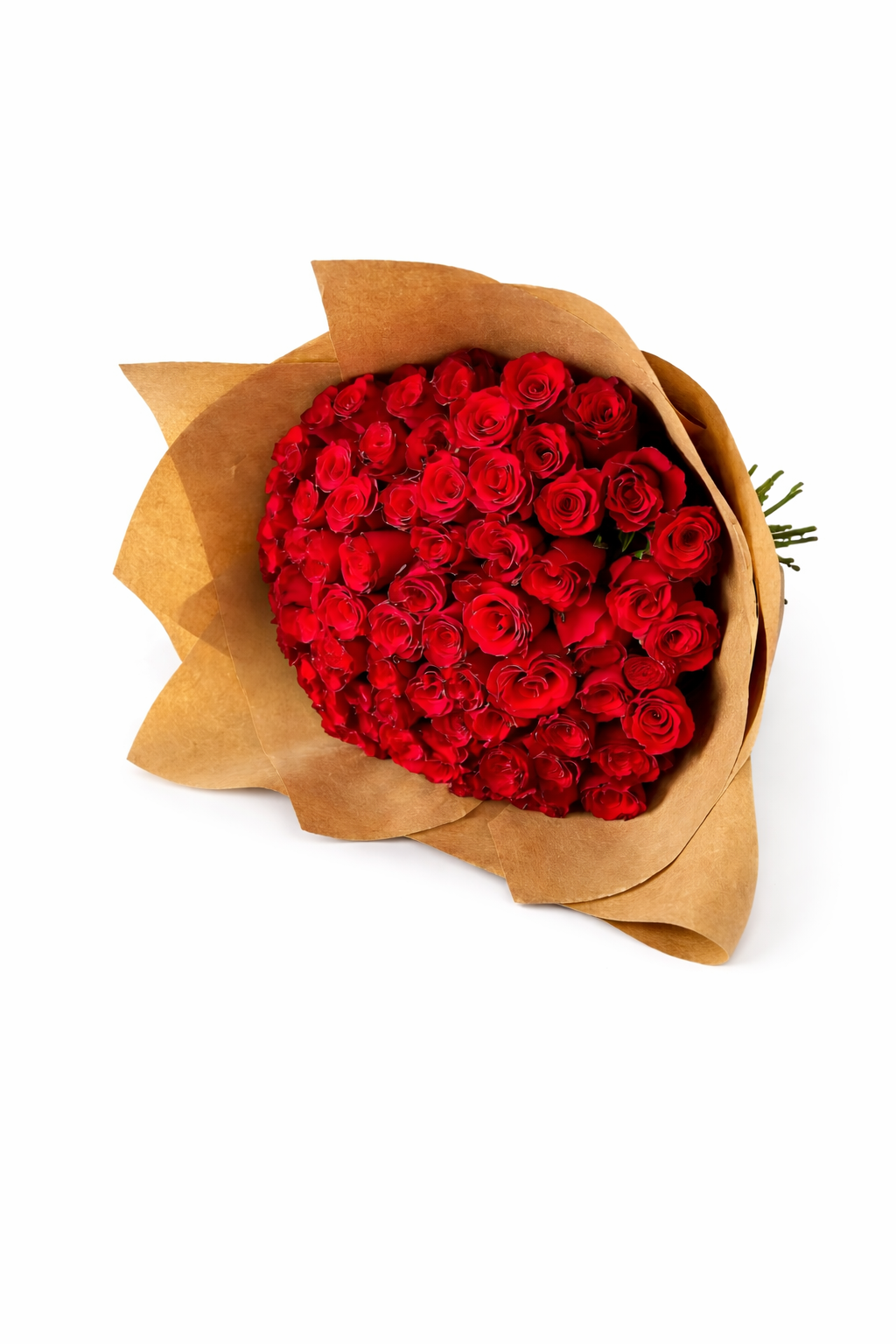 Red roses arrangement featuring 75 fresh roses, showcasing vibrant red blooms in a beautifully crafted floral display.