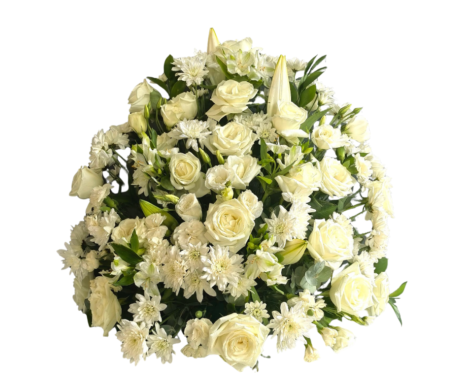 Elegant White Upright Funeral Arrangement - Jihaans Flower Emporium