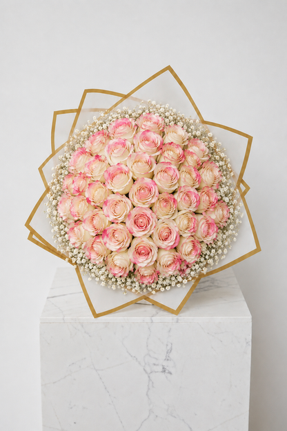 Assorted Size & Colour Rose Bouquets (with Baby's Breath)