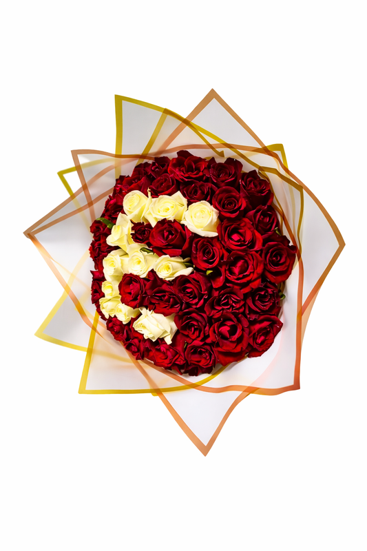 Monogram 60 Stem Rose Bouquet - Choose your own Colour - Jihaans Flower Emporium