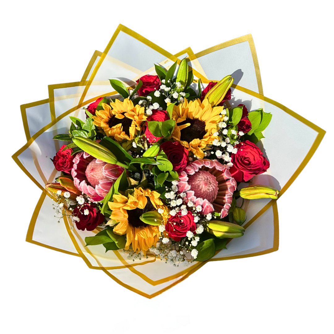 Sunshine and Roses Bunch - Jihaans Flower Emporium