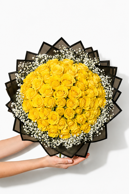 Assorted Size & Colour Rose Bouquets (with Baby's Breath)