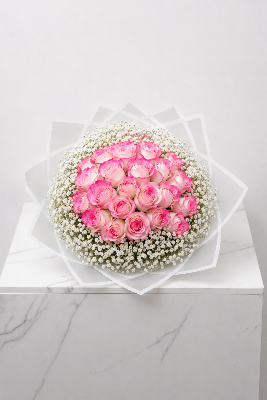 Assorted Size & Colour Rose Bouquets (with Baby's Breath)