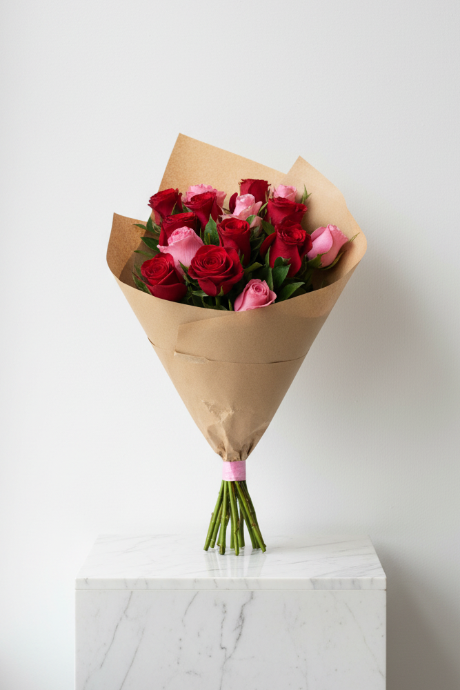 15-stem love bouquet of colorful flowers from My Store, featuring vibrant blossoms arranged in a lush floral display.