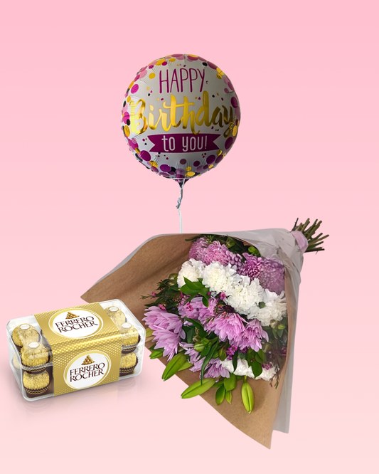 Blush Birthday Bouquet Set - Jihaans Flower Emporium