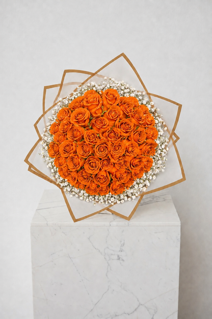 Assorted Size & Colour Rose Bouquets (with Baby's Breath)