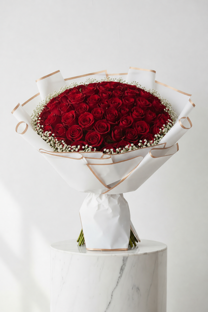 Assorted Size & Colour Rose Bouquets (with Baby's Breath)