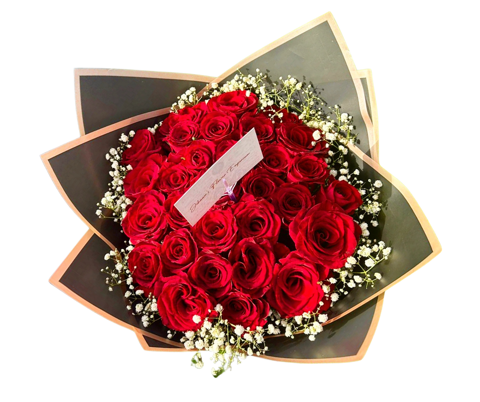 Rose Bouquets with Babies breath(assorted sizes) - Jihaans Flower Emporium