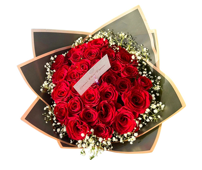 Rose Bouquets with Babies breath(assorted sizes) - Jihaans Flower Emporium