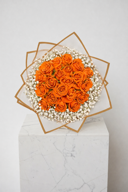 Assorted Size & Colour Rose Bouquets (with Baby's Breath)