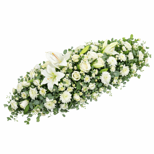 Funeral Coffin Spray - White - Jihaans Flower Emporium