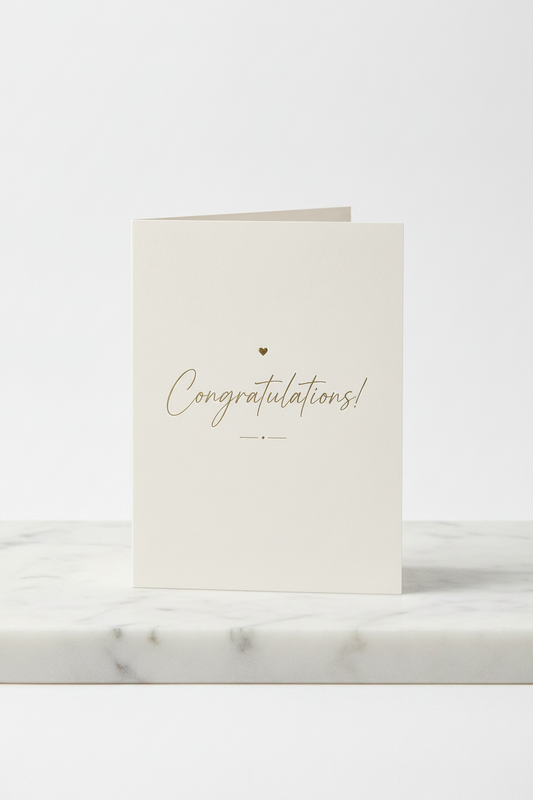 Assorted congratulations greeting card with colorful design and cheerful message, perfect for celebrating special achievements.