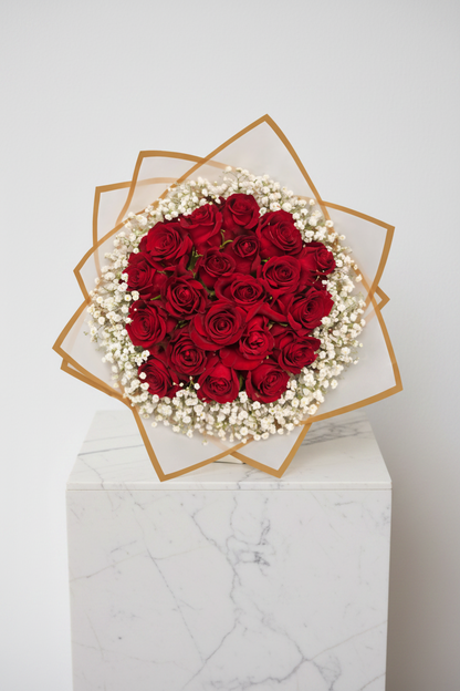 Assorted Size & Colour Rose Bouquets (with Baby's Breath)
