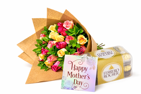 Sunset Rose Delight Mother’s Day Bundle - Jihaans Flower Emporium