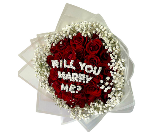 30 Stem Roses (with 'Will you Marry Me') - Jihaans Flower Emporium