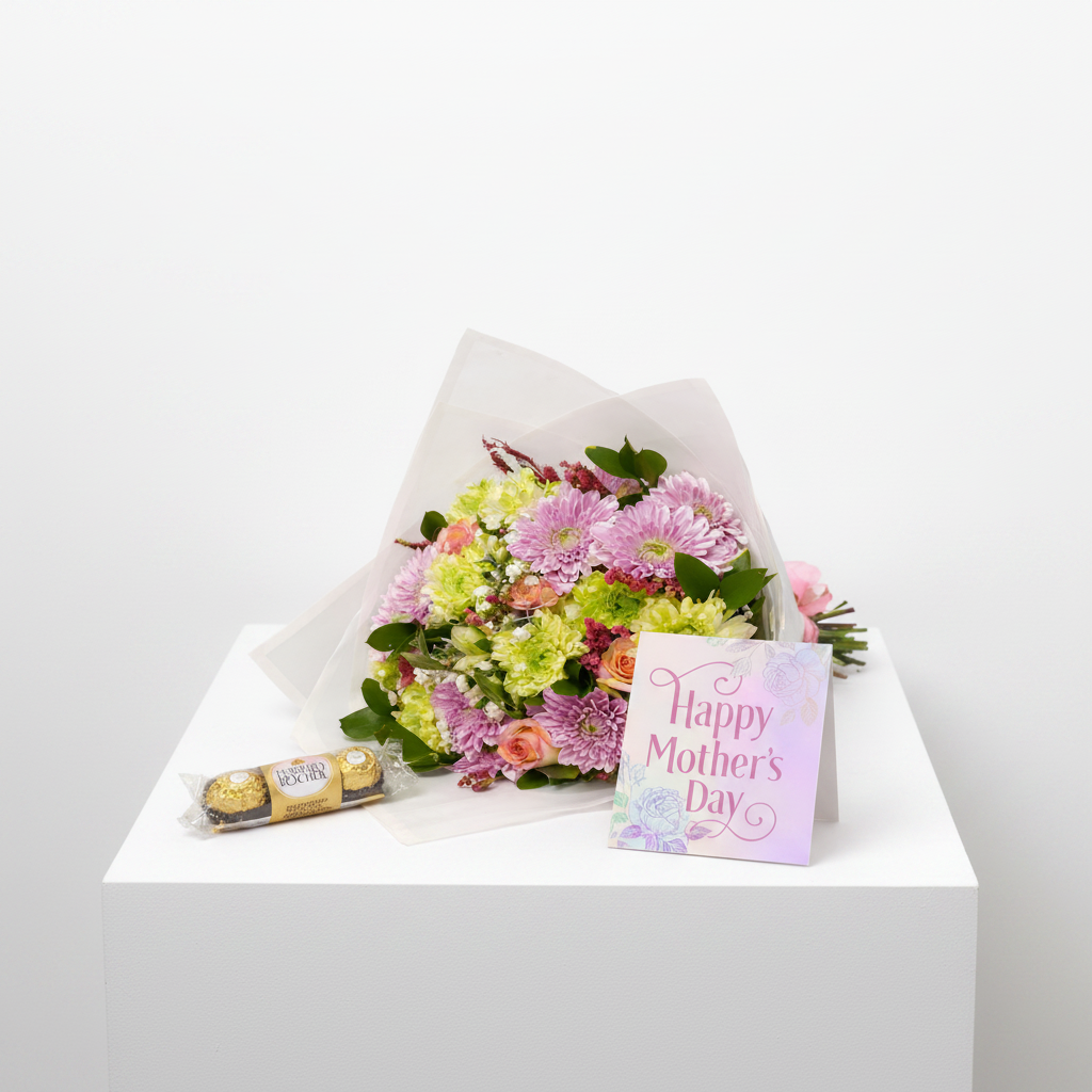 Sweet Bloom Mother’s Day bouquet bundle from Jihaans Flower Emporium with vibrant mixed flowers and elegant wrapping.