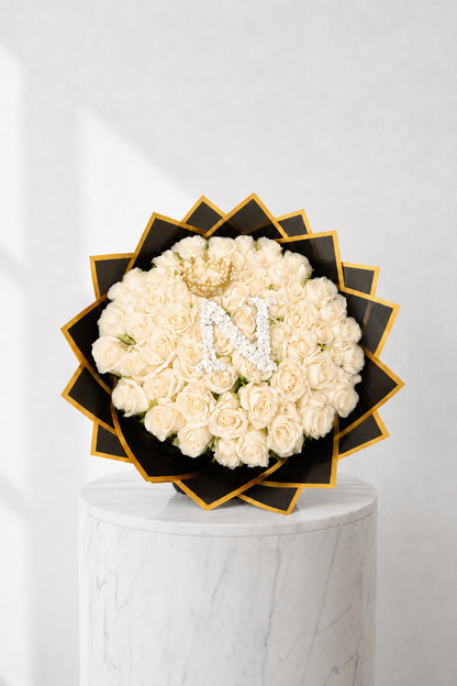 60 Stem Roses (with one Letter)  - Choose your own Colour