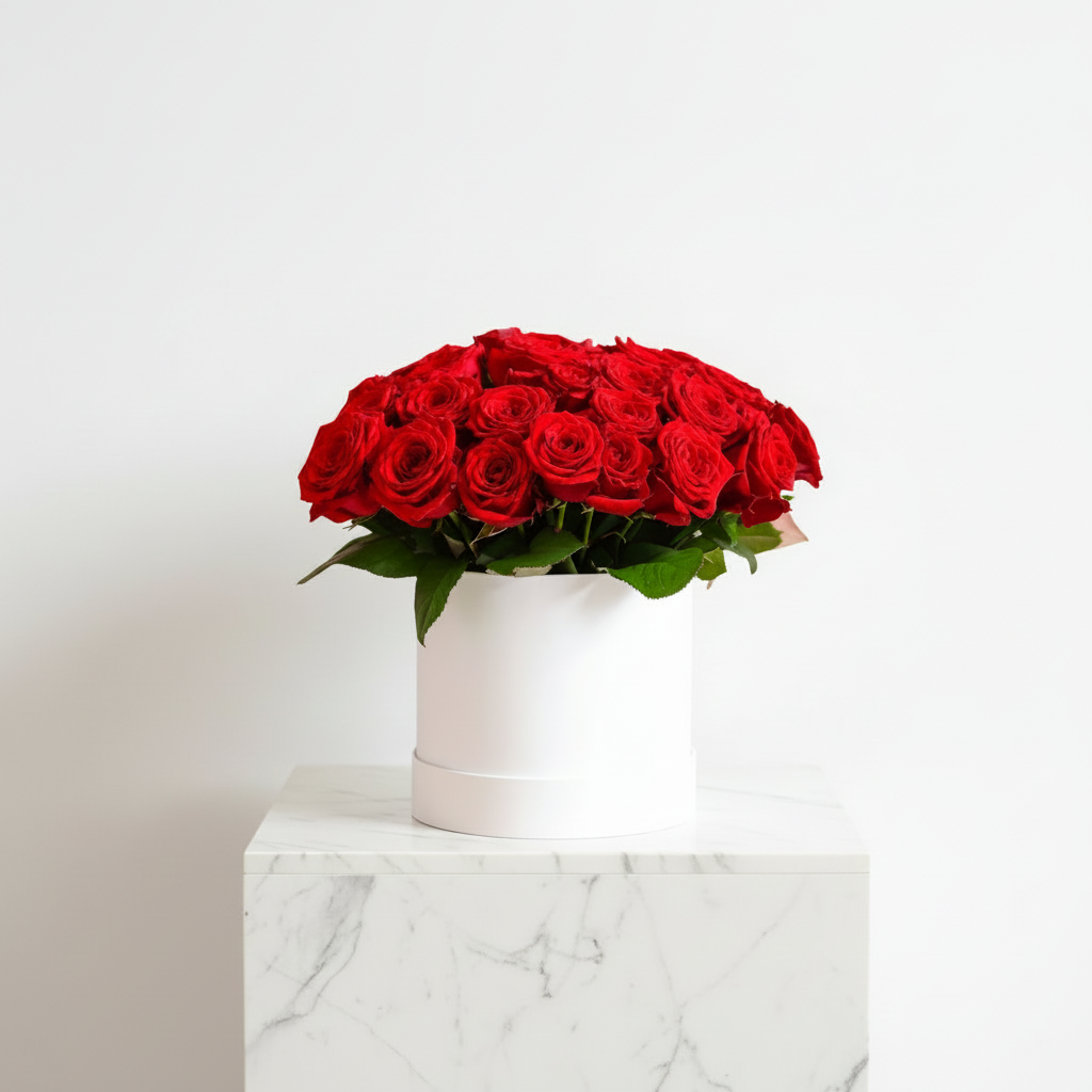 Red Velvet Rose Bucket - 36 stem - Jihaans Flower Emporium