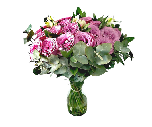 24 purple Roses Arrangement (with vase) - Jihaans Flower Emporium
