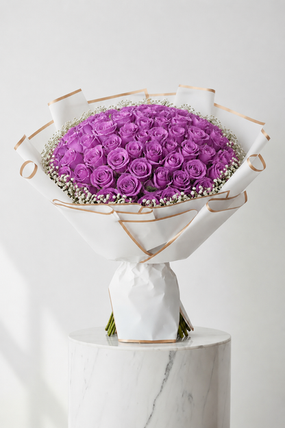 Assorted Size & Colour Rose Bouquets (with Baby's Breath)