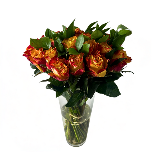 24 stem  (two tone) orange roses - Jihaans Flower Emporium