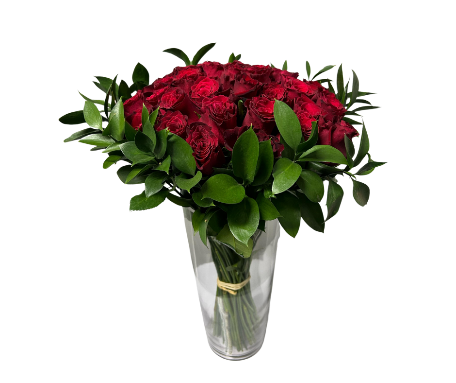 36 Red Roses (with a vase) - Jihaans Flower Emporium