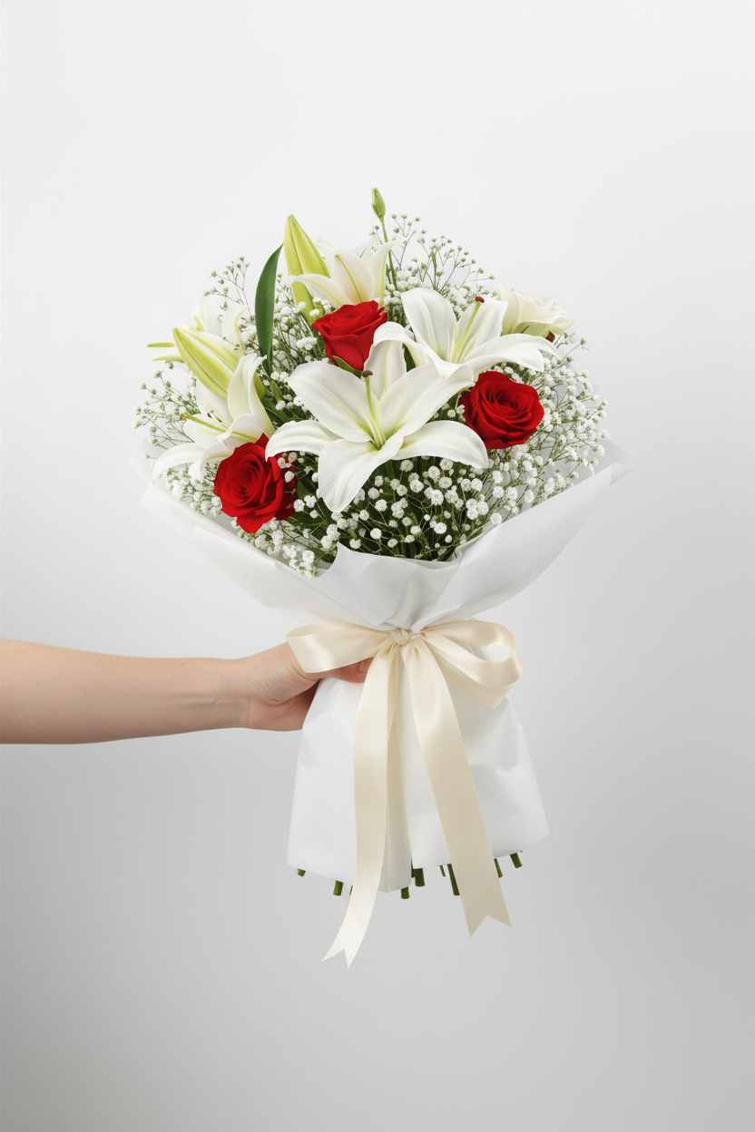Colorful floral arrangement from Jihaans Flower Emporium with vibrant flowers and lush greenery, perfect for gifting or decor.
