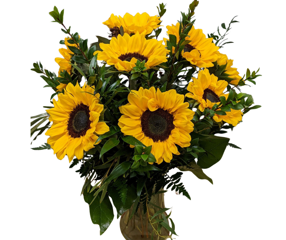 Sunflower Bliss Bouquet with vase - Jihaans Flower Emporium