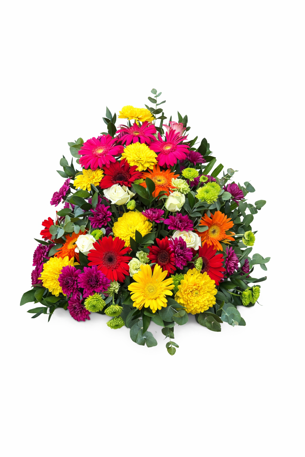 Colourful Upright Funeral Arrangement - Jihaans Flower Emporium