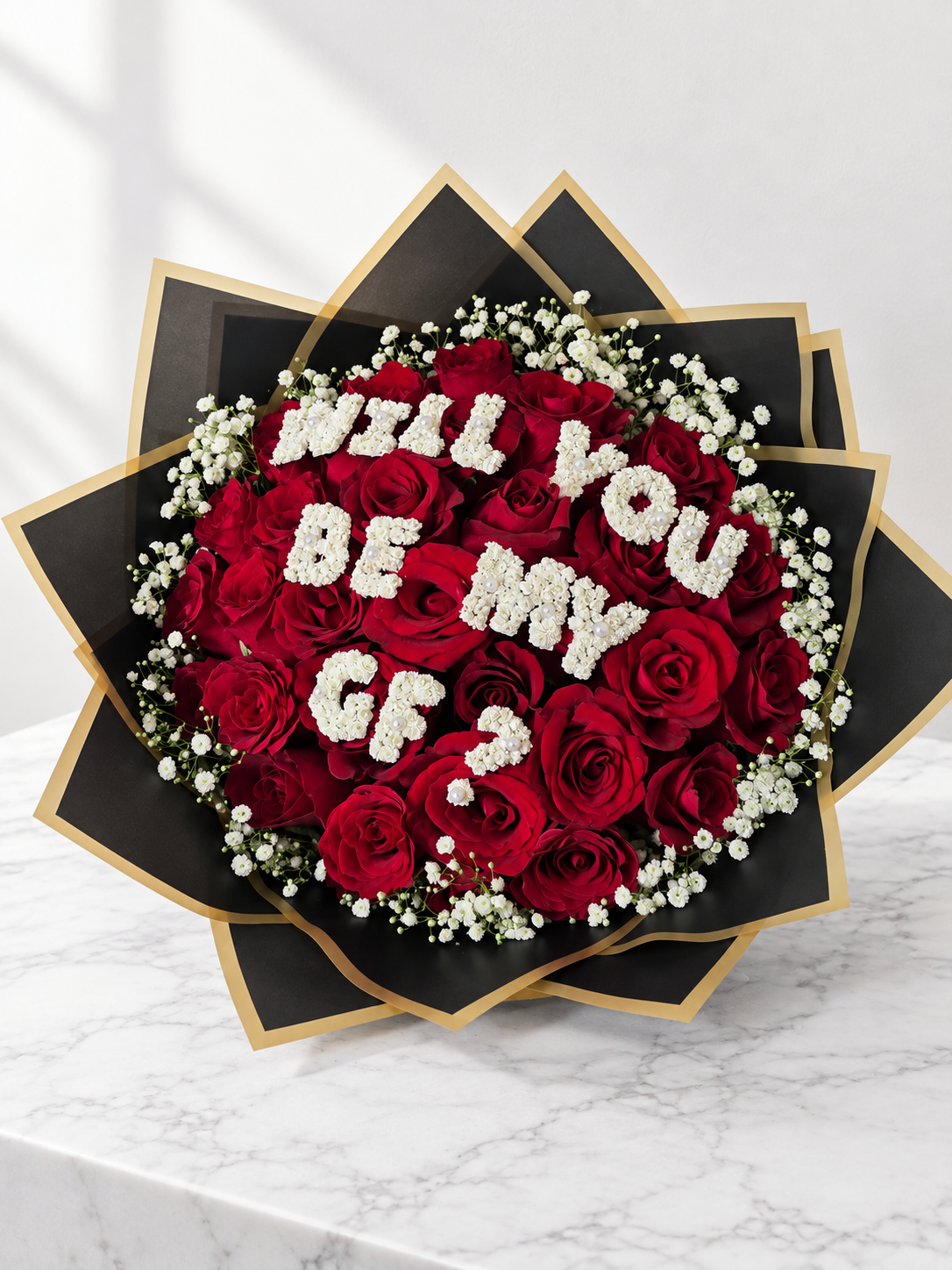 30 Stem red Roses (with 'Will you be my GF?')
