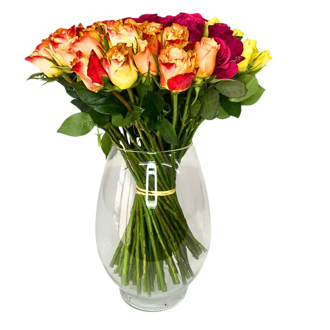 75 Bright Roses Arrangement - Jihaans Flower Emporium