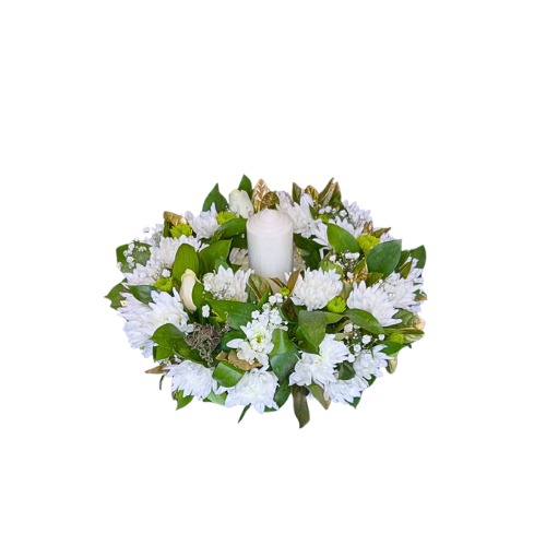White Remembrance Candle Wreath - Medium