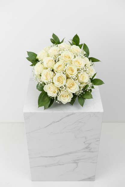 White bridal Bouquet - 24 stem - Jihaans Flower Emporium